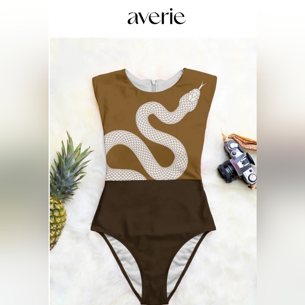 Averie One-piece Snake Swimsuit XXL Bathing suit Corina Zipper